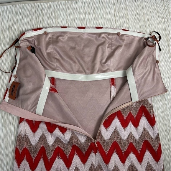 NEW Missoni Chevron Knit Zigzag Sleeveless Mini Dress in White/Red Size 46 - Picture 8 of 16